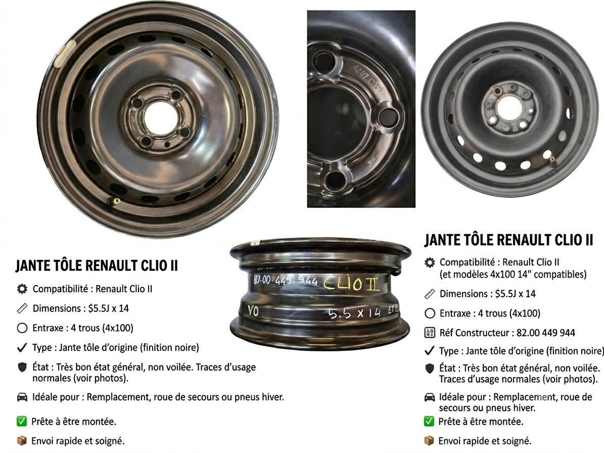 JANTE TÔLE RENAULT CLIO 2