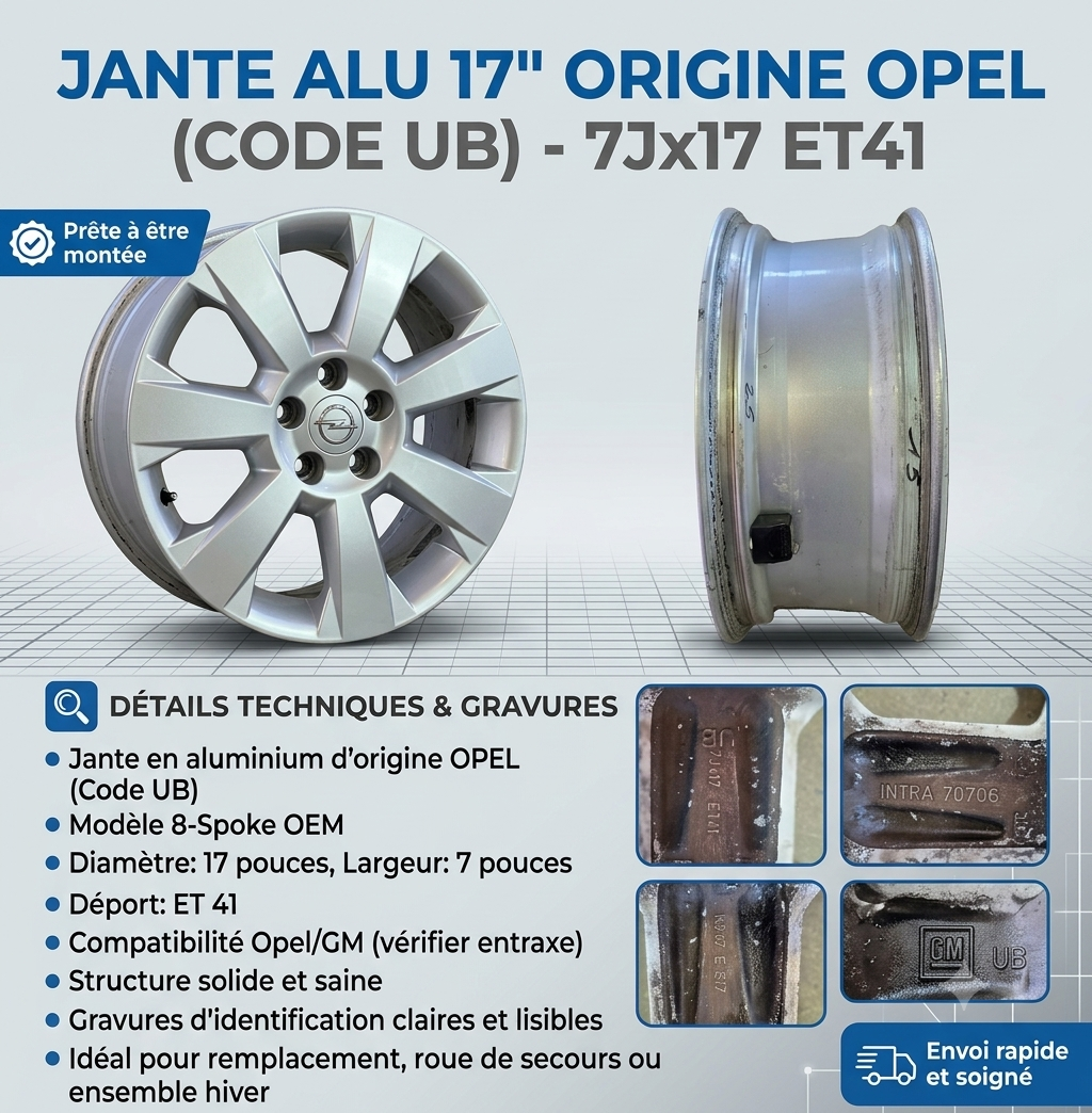 LOT 4 JANTES ALU 17 ORIGINE OPEL / GM